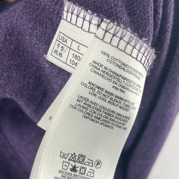 BROOKS BROTHERS Shirt Mens L 1818 Performance Polo Golf Pique Cotton Purple - Picture 11 of 14